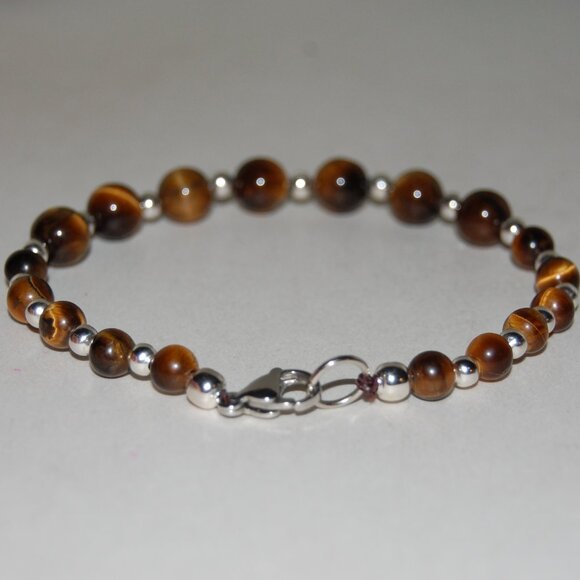 Tiger Eye Bracelet,Clasp Closure Bracelet,Tiger Eye Stone Bracelet - Picture 2 of 2